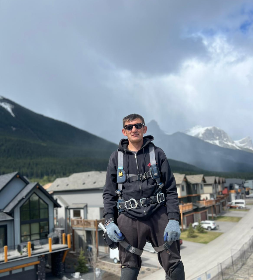 Nick (Nikoll) Pecaj completing a roof