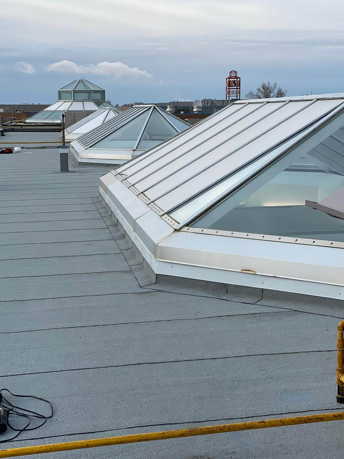 Large commercial flat roof installation on a Calgary business property